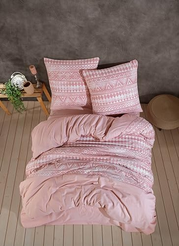 nordqueen Renforce Bettwäsche, 240x220 cm 100% Baumwolle Bettbezug aus Atmungsaktive, Angenehme Schlafkomfort,Winter Bettwäsche-Set mit Kissenbezug Bettbezug mit Reißverschlus (Coza, 240X220 cm)