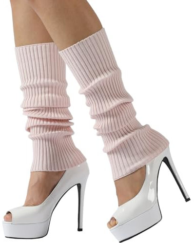 Nanxson Damen Kurz Beinstulpen Gestrickt Stulpen Winter Beinwärmer Legwärmer für Tanz Ballett Yoga 80er Jahre Kostüm Zubehör (A-Pink)