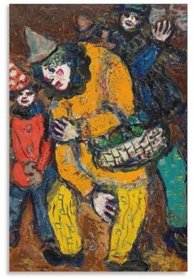 KOOHTAA Marc Chagall Clown À La Corbeille Kunstposter, Gemälde, Druck, Fotokunst, Malerei, Leinwand, Poster, Zuhause, moderne Dekoration, Poster, 20 x 30 cm