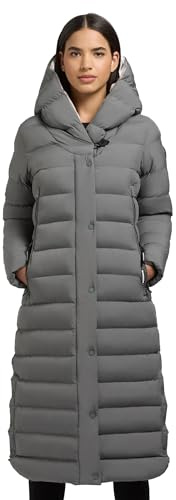 khujo Damen extralanger Wintermantel Steppmantel mit großen Taschen Teiva2-YM XS-XXL