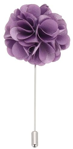 PATIKIL Blumenanstecker Pin, 1 Stück Reversnadel für Herren Camellia Blume für Anzug Hochzeit Abschluss Jubiläum Brosche Abschluss Outfit Zubehör, Helllila