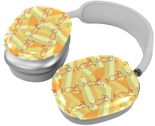 Schutzhülle für AirPods Max Kopfhörer, 2 Paar Anti-Kratz-Ohrmuscheln Abdeckung für AirPod Max, Zubehör Schutzhülle - Cocktail Drink Saft Glas