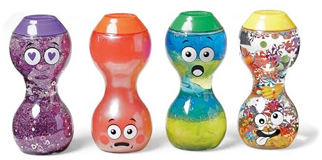 Learning Resources 4 Bouteilles Sensorielles Qui Aide à Reconnaître et Gérer Les Émotions, Gêne, Folie, Surprise et l'amour, Ressources Multisensorielles, Montessori, Autisme Jeux Enfant 3 4 5 Ans +