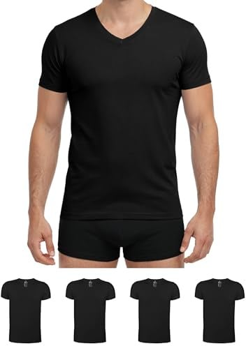 ALPIDEX Herr T-Shirt Undertröja S-5XL 4-Pack V-Neck Bomull Kortärmad | 175 g/m², V-Ringad, OEKO-TEX, Andningsbar, Maskintvätt, Fritid, Sport, Business, Stretch, Underkläder