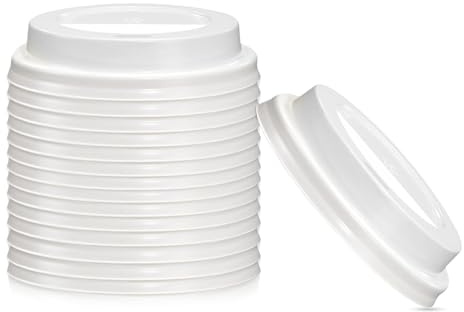 Kaffeebecher To Go Plastik Deckel für 80mm Einweg Pappbecher - 100 Stück | weiß