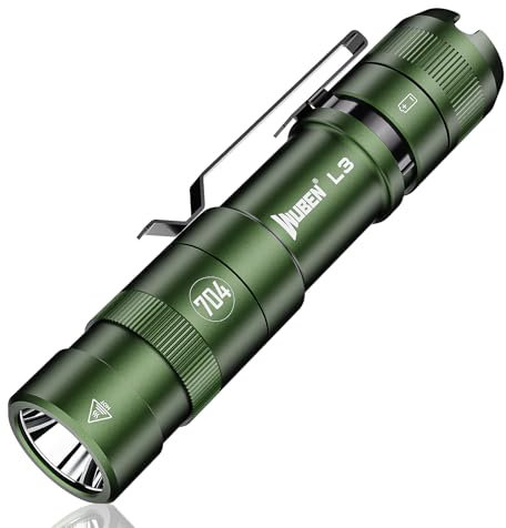 WUBEN L3 Linterna LED Recargable, Linterna Tactica 3000LM Alta Potencia, Doble vía de carga USB C Linterna de Mano Con 7 Modos IP68 Impermeable Para Camping, Senderismo, y Montañismo