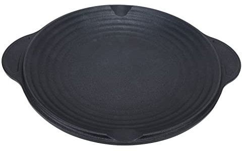 Korean Grill Pan, Aluminum Alloy Nonstick Round BBQ Griddle Pan with Handle, Portable Multifunctional Grill Frying Pan for Meats Pancakes Home Induction Gas Stove Electric Cooktop (Aluminum alloy)