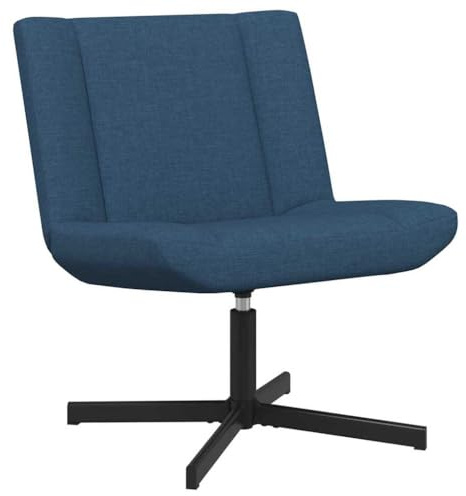 vidaXL Swivel Chair Blue 63 x 75 x 76 cm Fabric, Modern Living Room Chair, Swivel Seat, Durable Furniture Piece, Soft Touch Design, Interactive Indoor Relaxing Stool