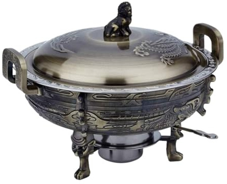 Hot Pot Shabu Boccetta Per Pentola Calda In Rame Goffrato Antico In Stile Cinese Pentola per Cucina(Bronze)