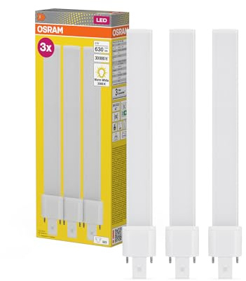 Osram DULUX S11 LED Kompaktlampe, 6W, 630lm, 3000K Warmweiß, Sockel G23, 230V AC/CCG, CRI 80, 32,3mm Durchmesser