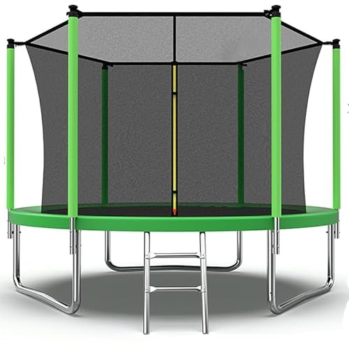 BodyTrain 8ft Trampoline with Safety Enclosure plus Ladder - 2.4m Green