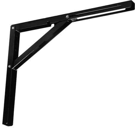 cyclingcolors 1x Klappbare Wandkonsole Regalwinkel faltbar abklappbar Tragarm 400 mm Tisch Konsole Ablage Möbelhalter 50 kg, schwarz