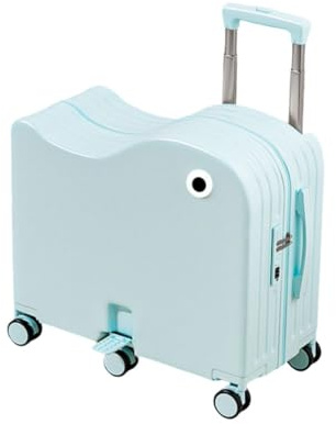 Valise pliable pour enfants avec porte-gobelet latéral, serrure à mot de passe, design à pédale pour plus de commodité de voyage, bleu, 18in