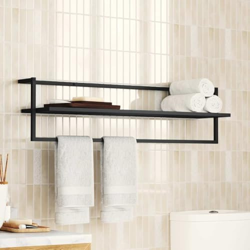 Lumanois Porte-Serviettes Noir 95x25x22 cm Fer Porte-Serviettes Noir,336122