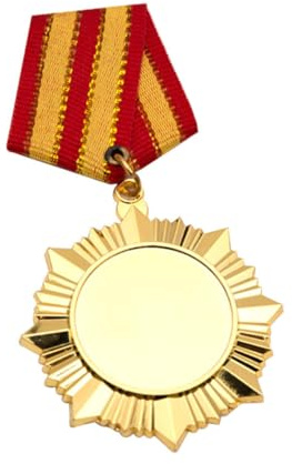 Outanaya Goldene Marathon Medaille aus Metall mit Praktischer Anstecknadel und Band für Wettbewerbe und Sportliche Aktivitäten
