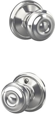 SCHLAGE Georgian Hall/Closet Passage Door Knob, Bright Chrome