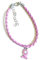 STRASS & PAILLETTES Bracelet Octobre Rose Lutte Contre Le Cancer en Simili Cuir et Ruban Rose