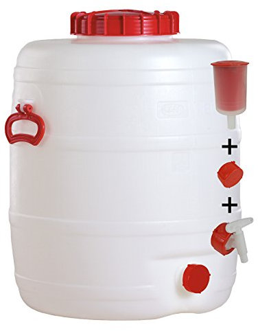 Graf Getränkefassbei Rund 80 Liter mit Auslaufhahn NW 10 und Gärspund