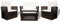 vidaXL Gartenmöbel 4-TLG. mit Auflagen Sitzgruppe Rattanmöbel Sitzgarnitur Lounge Sofa Gartensofa Gartenset Sofagarnitur Poly Rattan Braun