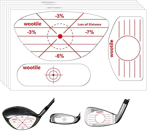 Golf Driver Impact Tape Labels 180Pcs Golf Impact Stickers Golf Clubs Labels for Swing Training Irons and Woods Iron Ball Hitting Recorder Standard Irons Woods Sticker,Training Aids for Swing Practice