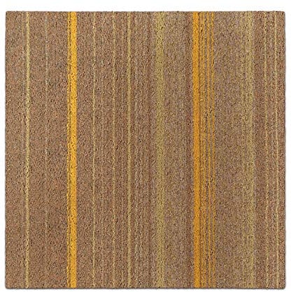 Paris Design Carpet Tiles 50 x 50 cm (1 m²) Loose Lay Striped Commercial Grade Carpet Flooring, Carpet Floor Tiles Bitumen Back (Beige Ochre, Pack of 4)