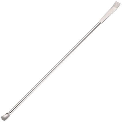 sourcing map Lab Micro Sampling Reagent Spoon 304 Stainless Steel 2 in 1 Laboratory Mixing Spatula 200mm 2Pcs