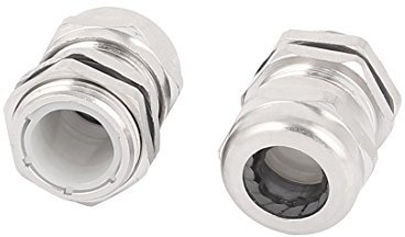 sourcing map 2Stk. Kabelverschraubungen PG13,5 Wasserdicht Edelstahl Joint Durchmesser 20mm