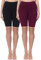Merry Style Damen Sport Leggings kurz Sportleggings Radlerhose Sporthose aus Baumwolle 2 Pack MS10-200 (Schwarz/Weinrot(2Pack), S)