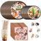 PHOGARY Fournitures pour Fêtes des Animaux des Bois pour Garçons et Filles, 56pcs- Set de fête sur Jungle thème - Assiettes, Tasses, Serviettes de Table, Pailles