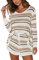 HAPCOPE Damen Langarm Stricksets Pullover Sweatsuit 2 Teilig Kurz Sweater Outfits - Braun - Groß