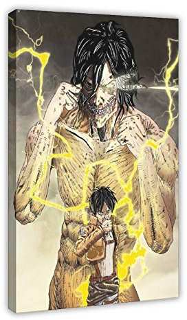 Leinwandposter Anime Attack on Titan Eren Yeager 23, Schlafzimmer, Dekoration, Sport, Landschaft, Büro, Raumdekoration, Geschenk, 50 × 75 cm, Rahmen style1