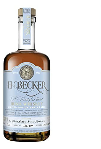 H. Becker Irish Whiskey Trinity Blend I Limitierter Small Batch Whiskey I Trinity Blend aus Single Pot Still Whiskey, Single Grain Whisky & Single Malt Whiskey I 40% Vol. I 0,7 L