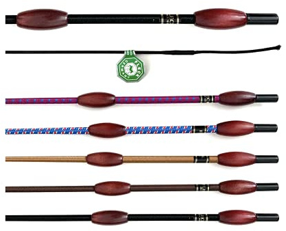 JA Horse JA0005 Fleck FELDMANN Balance Classic Dressurgerte, 130 cm Schwarz | Holzgriff Reitgerte Ausgewogenes Gewicht Premium Holzknopf Klassisches Design Gerten Reiten