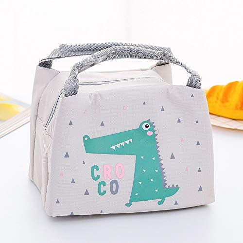 PAOLA BOLSSOM Bolsa Térmica Porta Alimentos Infantil resistente al Agua - Comida, Almuerzo, Pequeña, Aislante (Cocodrilo)