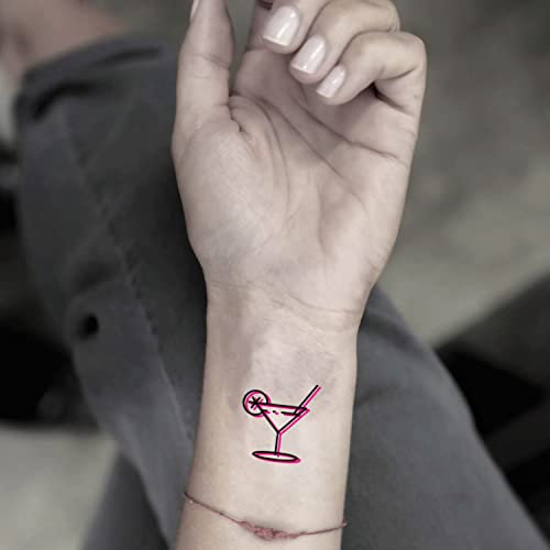 Tatouages Temporaires Verre à martini (4 Pièces) - OhMyTat