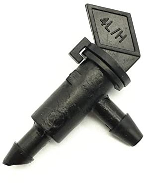 Riego de césped, riego de jardín, 100 piezas de 4 L/H, gotero en forma de bandera, rociador de jardín, compensación sin presión, correa de riego agrícola de riego por goteo de 1/4 pies (color: negro)