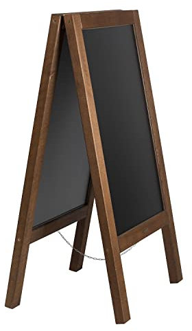 Alije Kundenstopper Outdoor Wetterfest mit Holzrahmen Rustikal Handgemachtes Aufsteller Kundenstopper Kreidetafel - Werbetafel Holztafel Werbeaufsteller Straßenreiter Gehwegaufsteller (118x65/20kg)