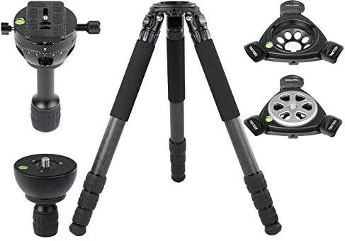 TINKTEEK Jumbo Carbon Stativ Groß Rohrdurchmesser 40mm mit 75mm Schüsseladapter 2 Griffe 160CM 2.44KG Videostativ Tragkraft 40KG Schüssel Stativ