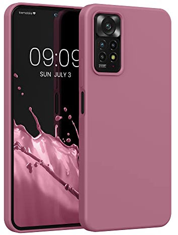kwmobile Hülle kompatibel mit Xiaomi Redmi Note 11 Pro/Note 11 Pro (5G) / Note 12 Pro (4G) Hülle - Silikon Handy Case - Handyhülle weiche Oberfläche - kabelloses Laden - Dark Rose