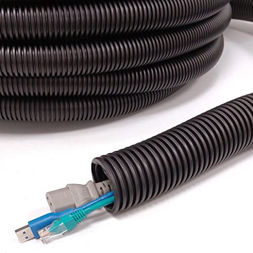 50mm Flexible Conduit Outdoor Cable IP40 25 Meter Coil - Underground, External Trunking, Electrical Ducting, Hose Pipe Wire Protection. Polypropylene
