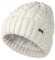Fleece gefütterte Zopfstrickmütze für Damen Beanie Mütze Warme Winter Schnee Ski Totenkopf Kappe, Weiß, Einheitsgr��e