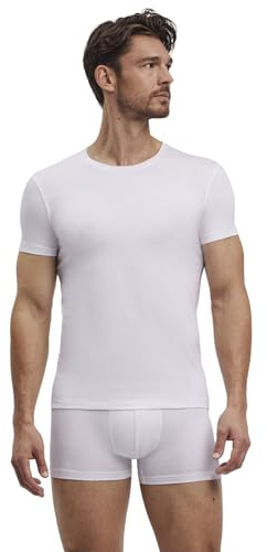 FALKE Herren Daily Comfort 2-Pack Round Neck Unterwäsche bequemes Unterhemd hautfreundlich Kurzarm mit Rundhals Ausschnitt im Multipack schnelltrocknende atmungsaktive nachhaltige Baumwolle 2 Stück