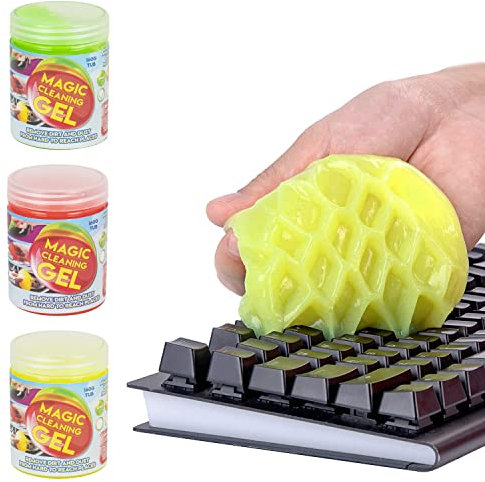 Keyboard Cleaner Universal Staub Reinigungsgel für PC, Tastatur, Autos, Magic Slime Cleaning Kit, Home and Office Dust Remover, Farbe zufällig ausgewählt, 160 g (2)