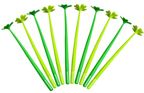 ABOOFAN 10 Stk. Patricks Day Grün Vierblättriges Kleeblatt Gelstift Lucky Shamrock Stifte Silikon Kugelschreiber 0 5 Mm Niedliche Schreibstifte Schreibwaren Für Schulbüro