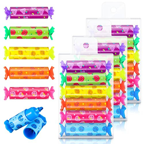 Tenare Mini Kinder Textmarker Bonbon Textmarker Stifte Textliner Stifte Süße Highlighter Marker für Süßigkeiten Party Geburtstag Grußkarte Zeichnen Poster Schule Bürobedarf (24 Stück)