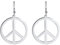 Peace Zeichen Dangle Ohrringe für Frauen Edelstahl Hippie Stil Frieden Geometrische Ohrring Schmuck Zubehör für 60er oder 70er Jahre (Silber)
