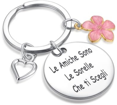 DIVSIC Portachiavi Amicizia, Regalo Amica, Friends Gadget, Idee Regalo Migliore Amica Compleanno, Laurea Donna Speciale Sorella Teenager, Idee Regalo Natale Per Gli Amici