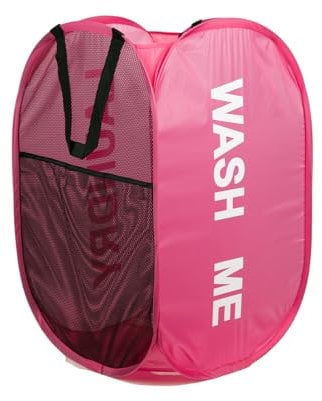 KIAYOO Wäschekorb Faltbar,Klappbarer Wäschekorb,Pop-Up Laundry Baskets für Badezimmer,Schlafzimmer,Waschküche,Kinderzimmer,Hotel & Reisen,Magenta