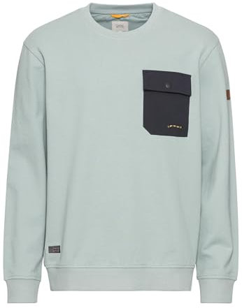 camel active Herren Rundhals Sweatshirt mit Brusttasche Hellgrün, Menswear-L