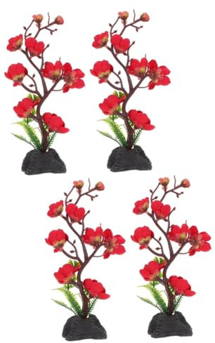 Zerodeko 4stücke Dekorative Kunstblumen Für Essgeschirr Japanische Kaltplattendekoration Lebensmittel Präsentation Tischdeko Für Dinnerpartys Realistisches Design Mit Pflaumenblüten